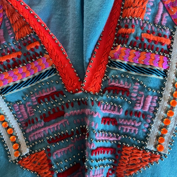 J. Crew Blue Embellished Sequin Pull Over Sweater Size Small - Picture 9 of 9